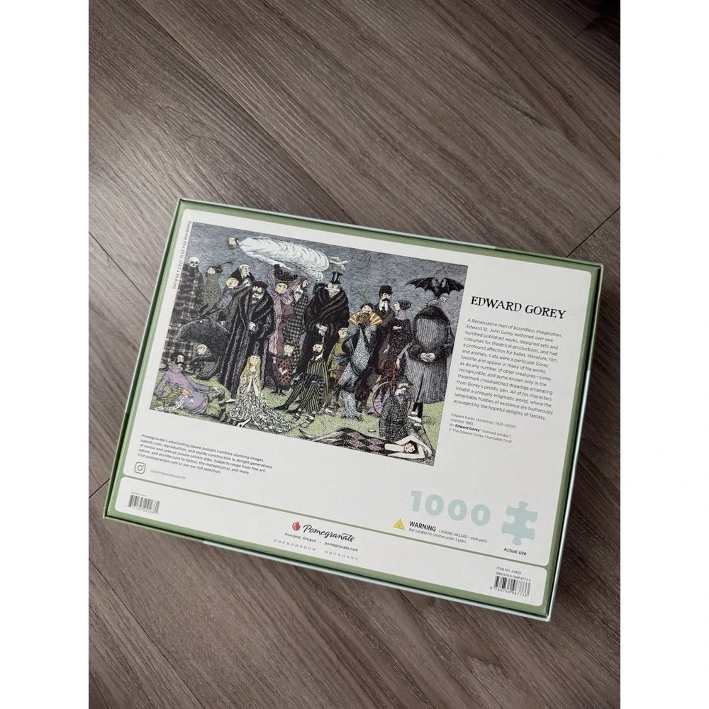 Edward Gorey Puzzle 1000 Piece Spooky Whimsigoth New